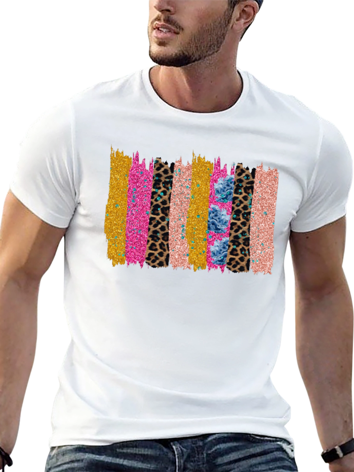 Funky Brushstroke Graphic Tee - Black