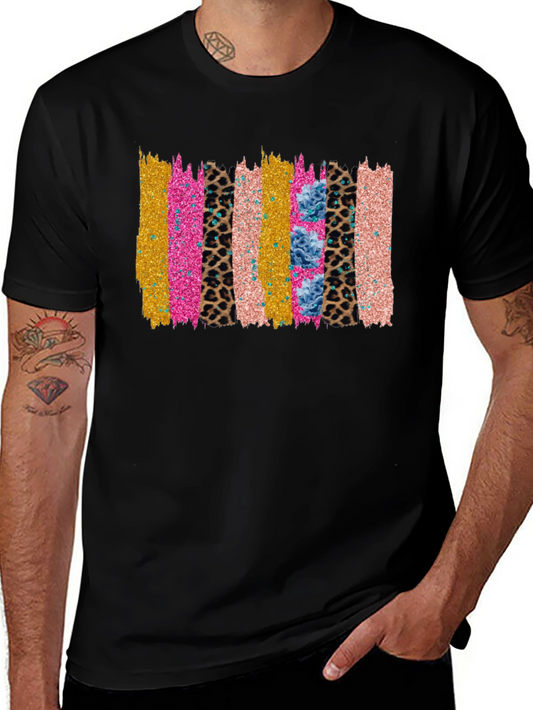 Funky Brushstroke Graphic Tee - Black