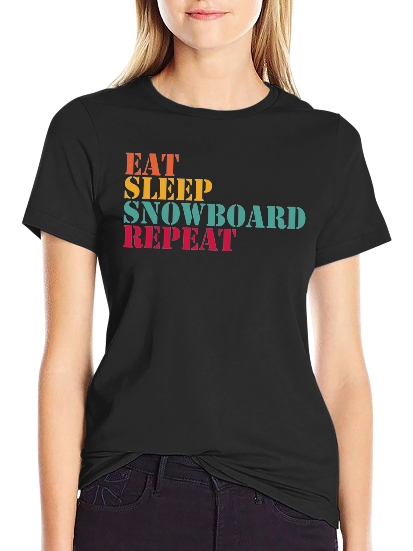 Eat Sleep Snowboard Repeat Graphic Tee