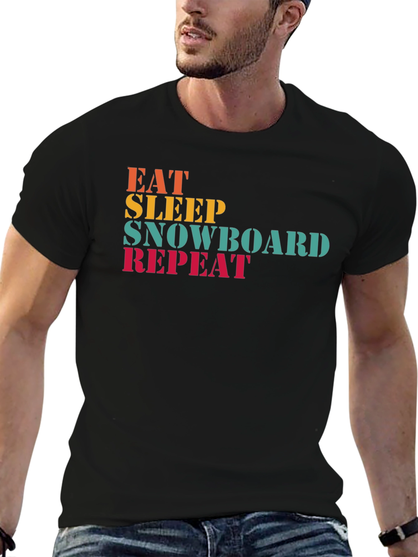 Eat Sleep Snowboard Repeat Graphic Tee