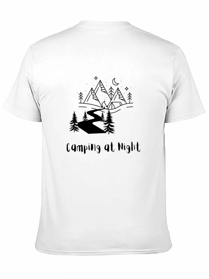 Camping at Night Graphic Tee - Black