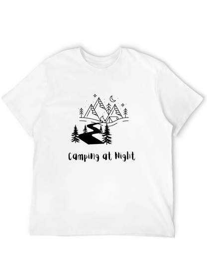 Camping at Night Graphic Tee - Black