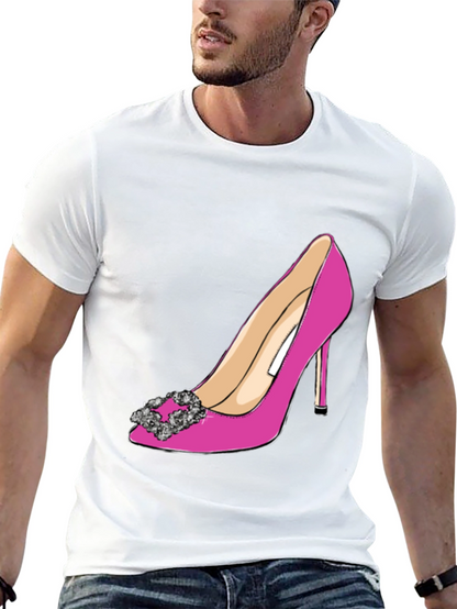 Stylish Pink High Heel Shoe Graphic Tee