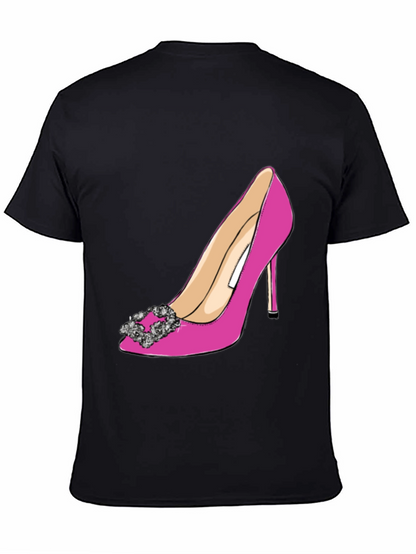 Stylish Pink High Heel Shoe Graphic Tee