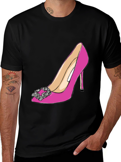 Stylish Pink High Heel Shoe Graphic Tee