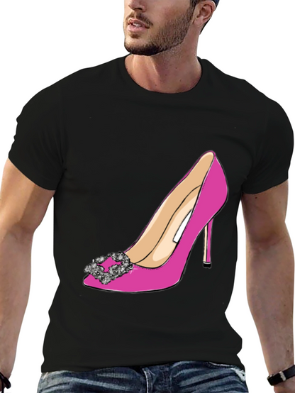 Stylish Pink High Heel Shoe Graphic Tee