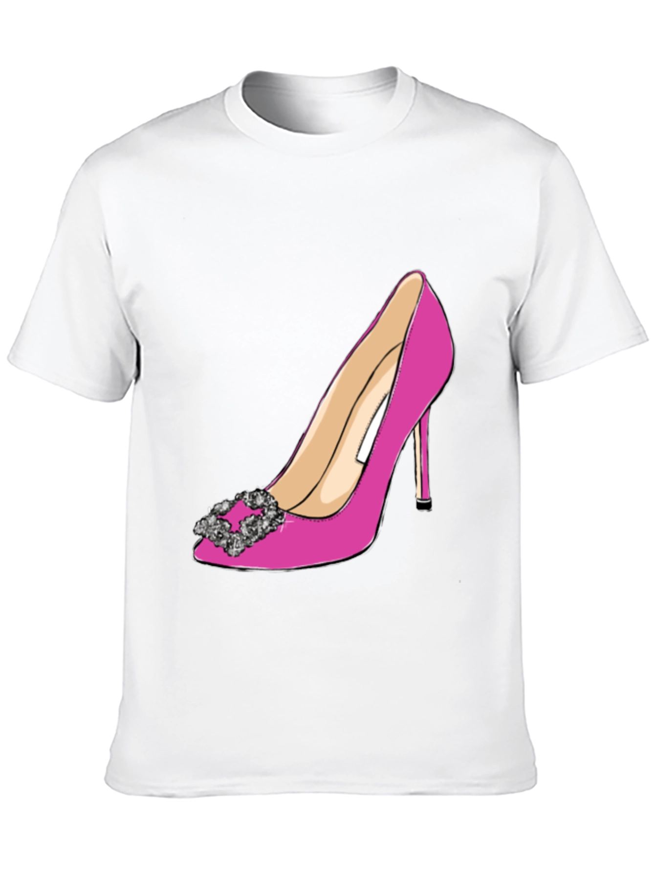 Stylish Pink High Heel Shoe Graphic Tee