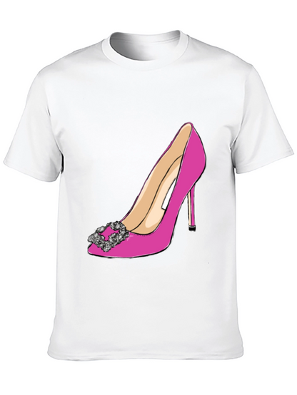 Stylish Pink High Heel Shoe Graphic Tee