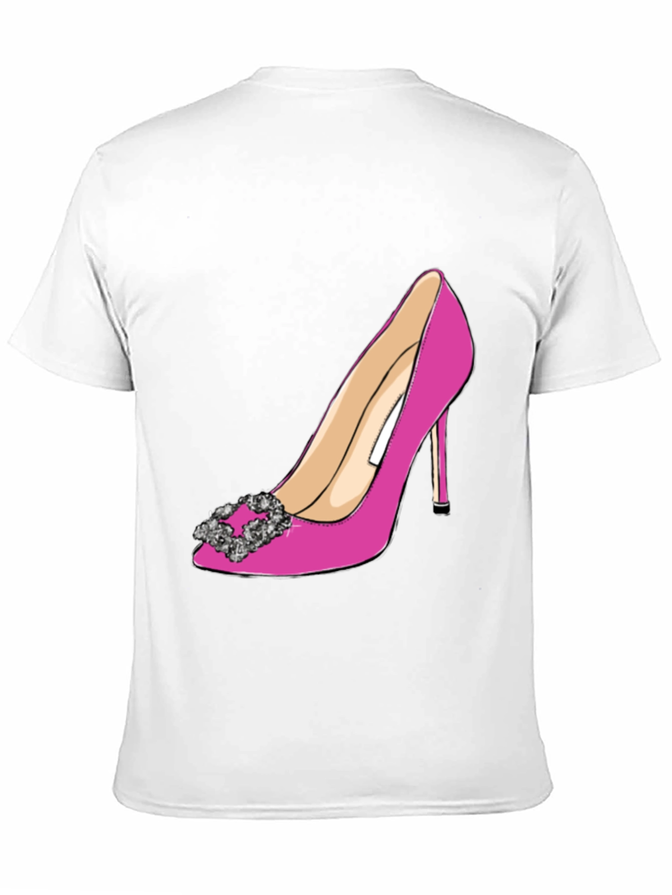 Stylish Pink High Heel Shoe Graphic Tee