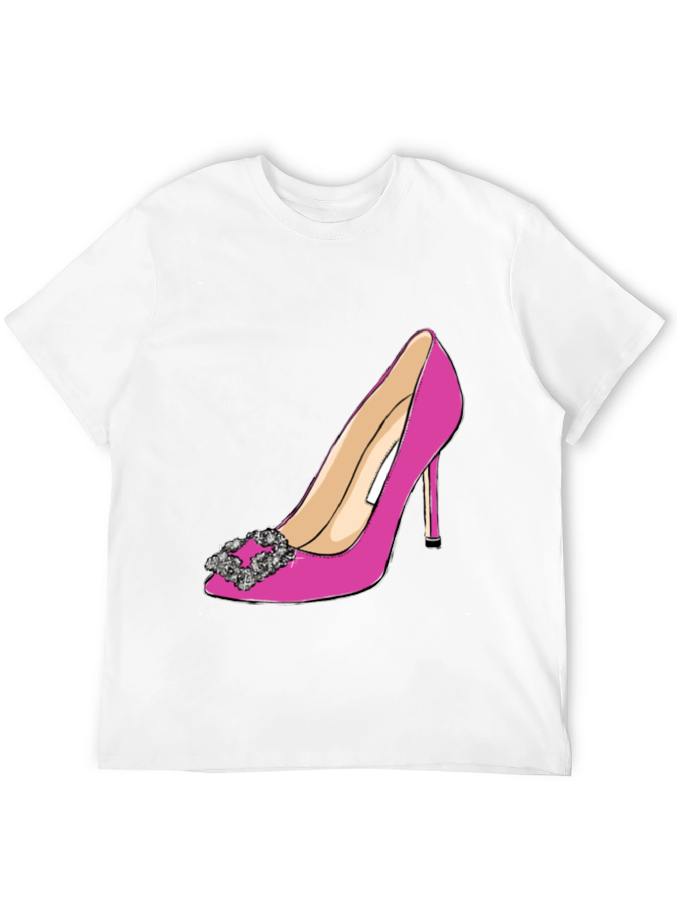 Stylish Pink High Heel Shoe Graphic Tee