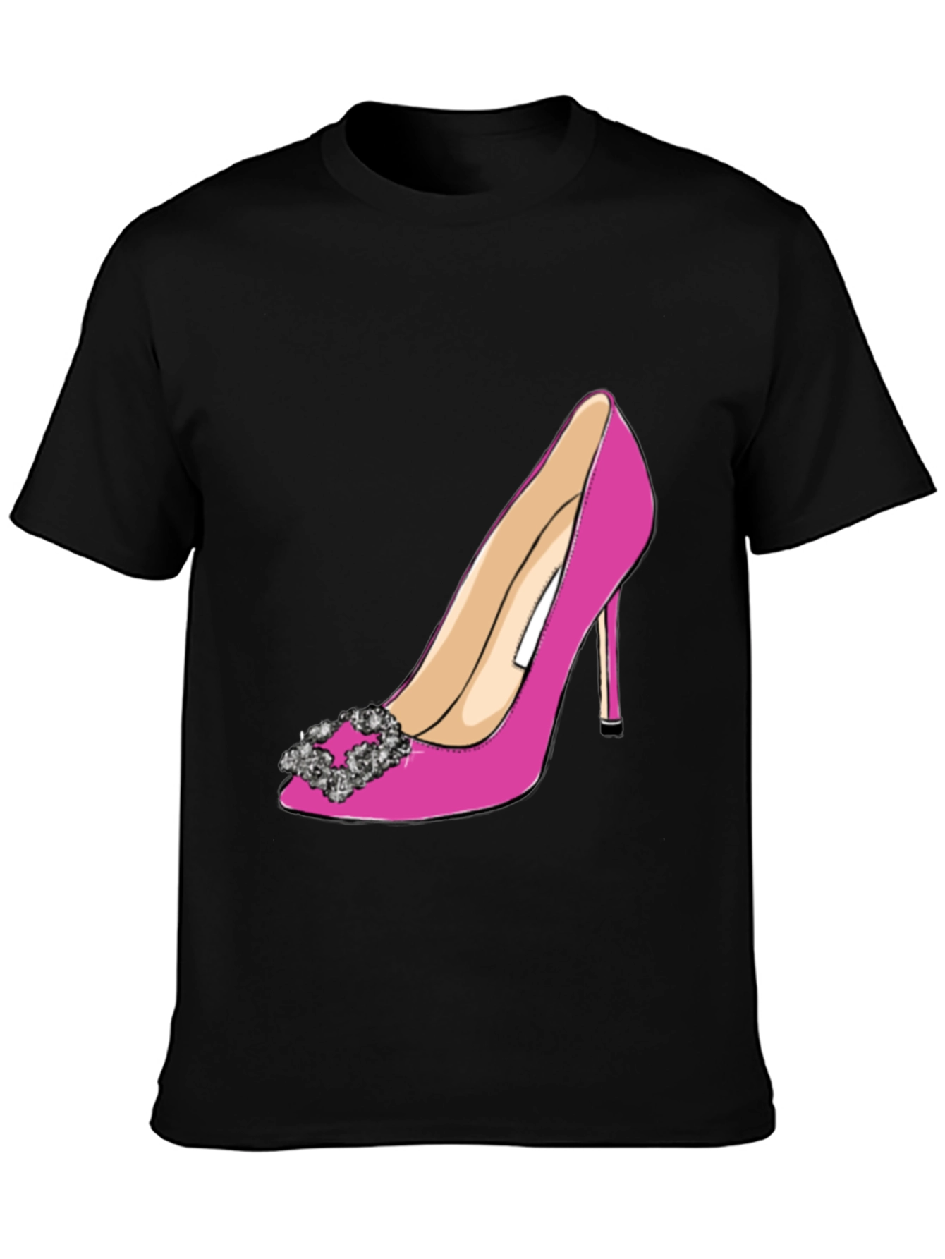 Stylish Pink High Heel Shoe Graphic Tee