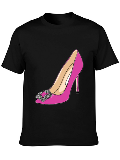 Stylish Pink High Heel Shoe Graphic Tee