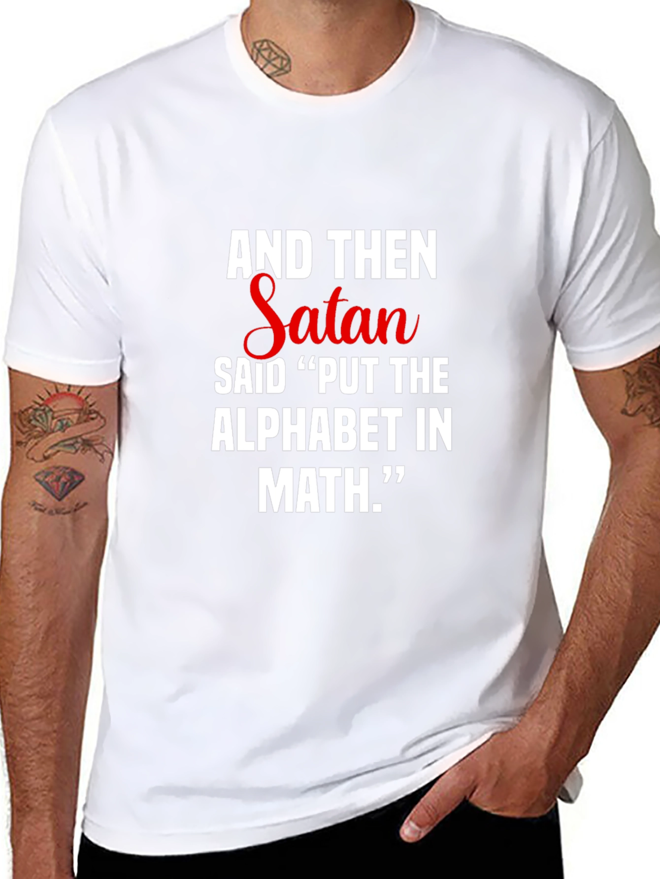 Satan Math Joke Graphic Tee - Funny T-Shirt