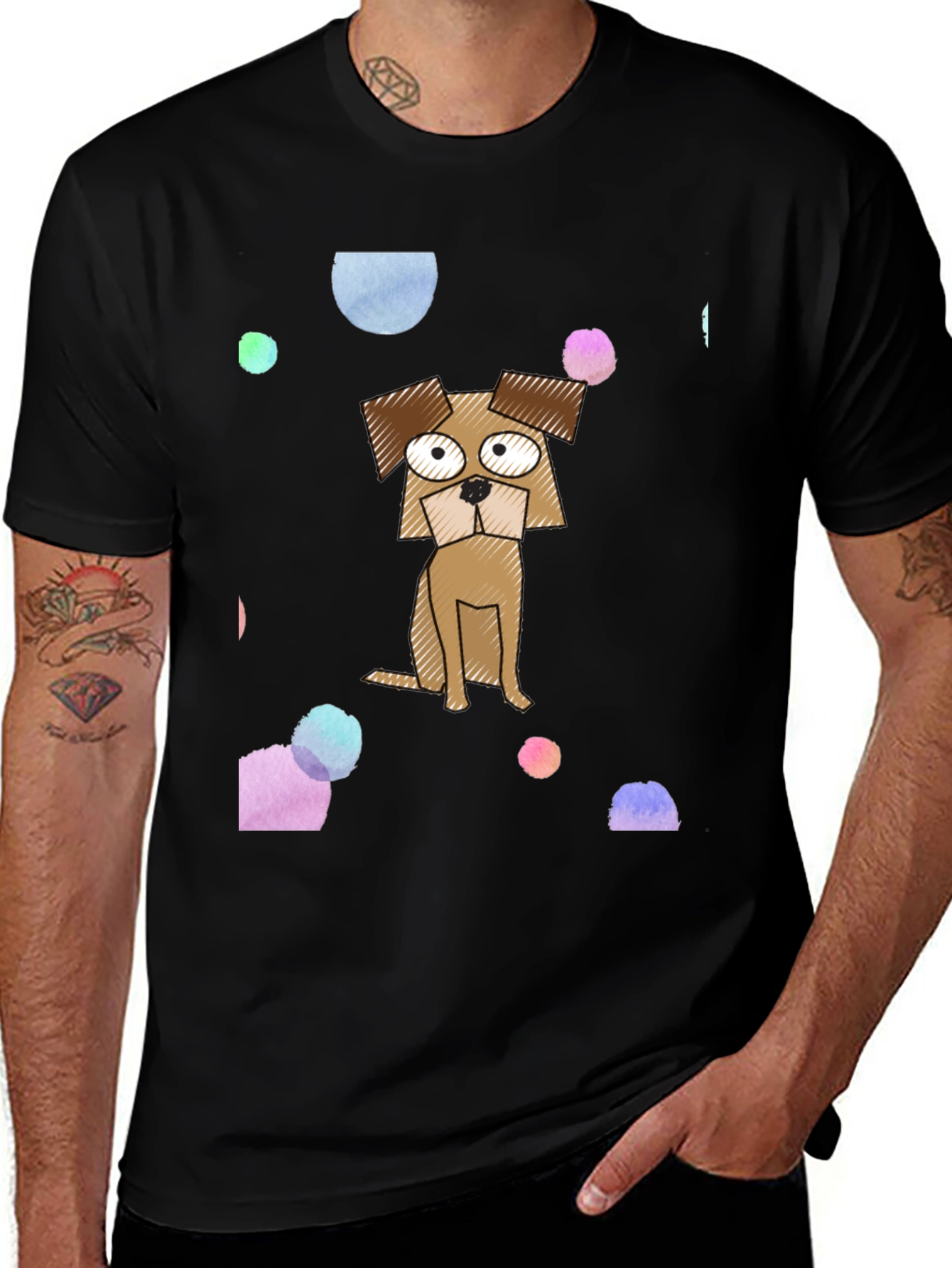Cartoon Dog Graphic Print T-Shirt