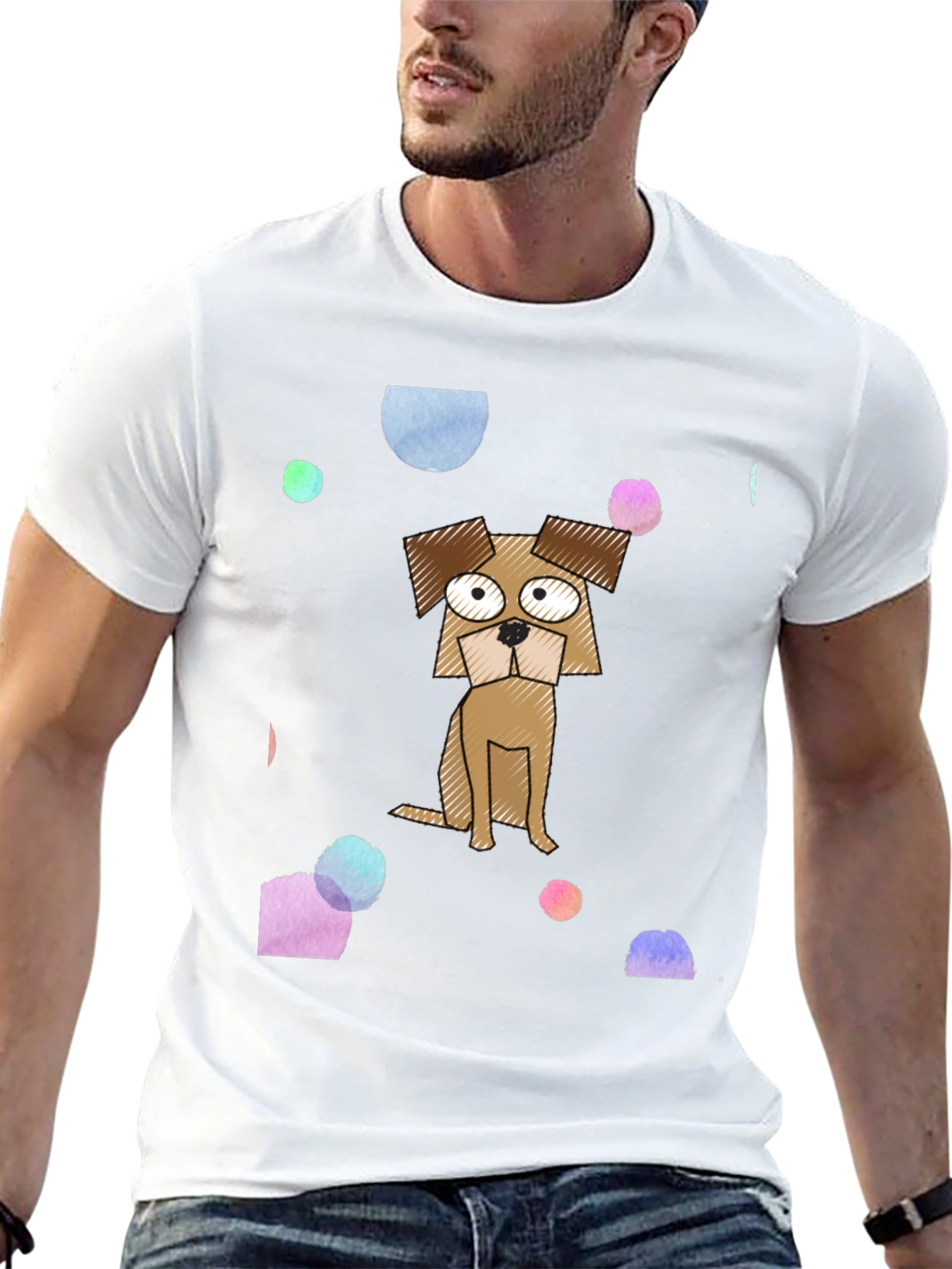 Cartoon Dog Graphic Print T-Shirt