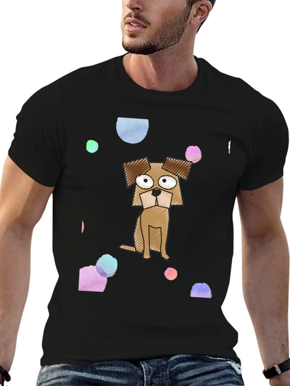 Cartoon Dog Graphic Print T-Shirt