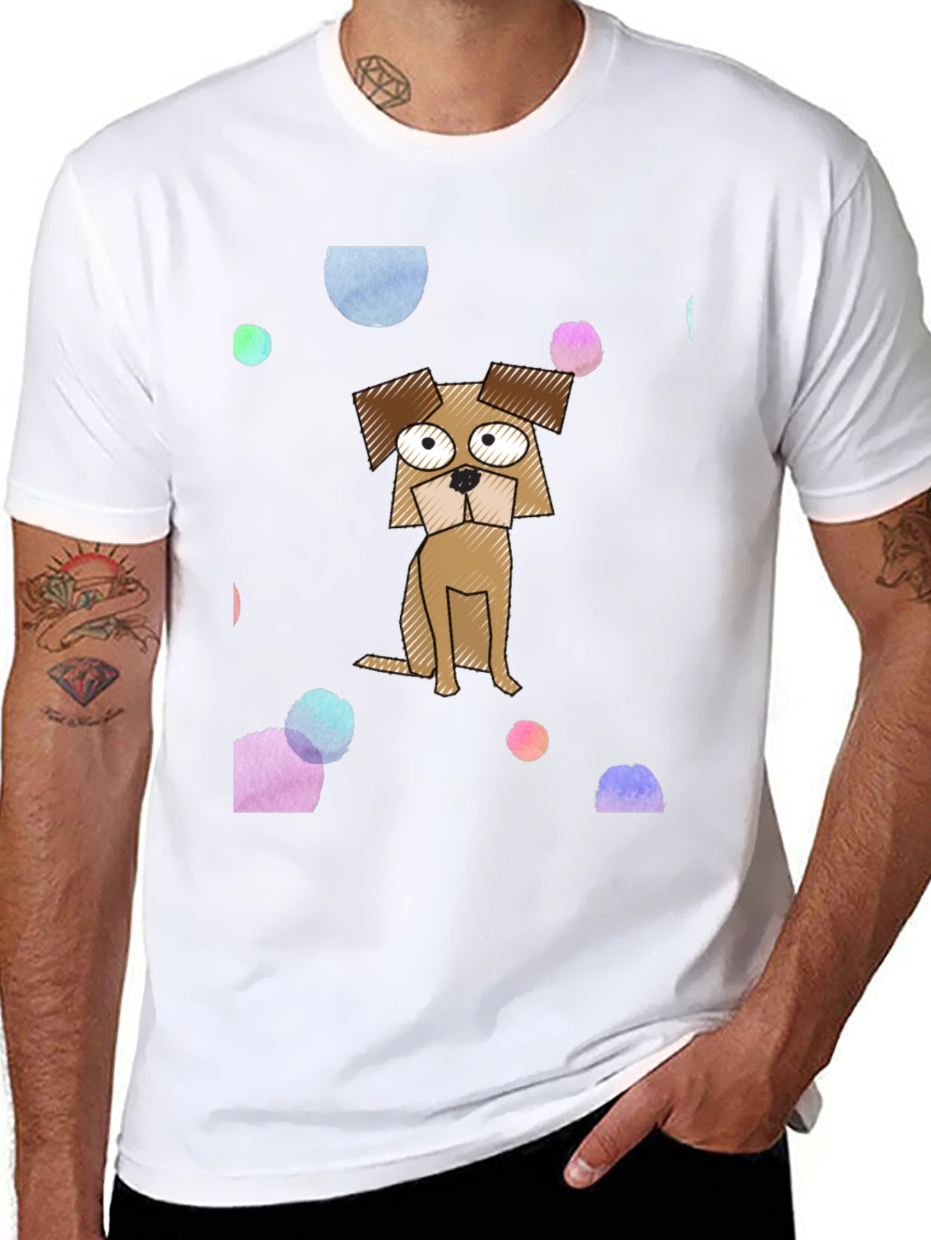 Cartoon Dog Graphic Print T-Shirt
