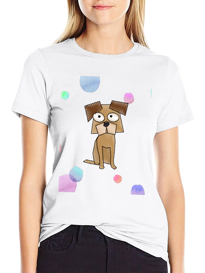 Cartoon Dog Graphic Print T-Shirt