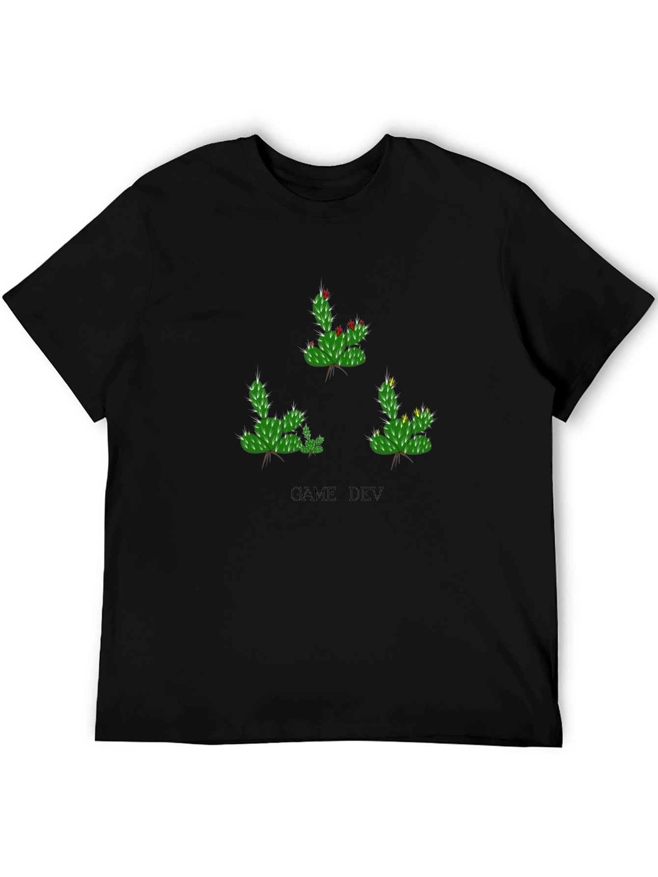 Game Dev Cactus T-Shirt - Black Cotton Tee