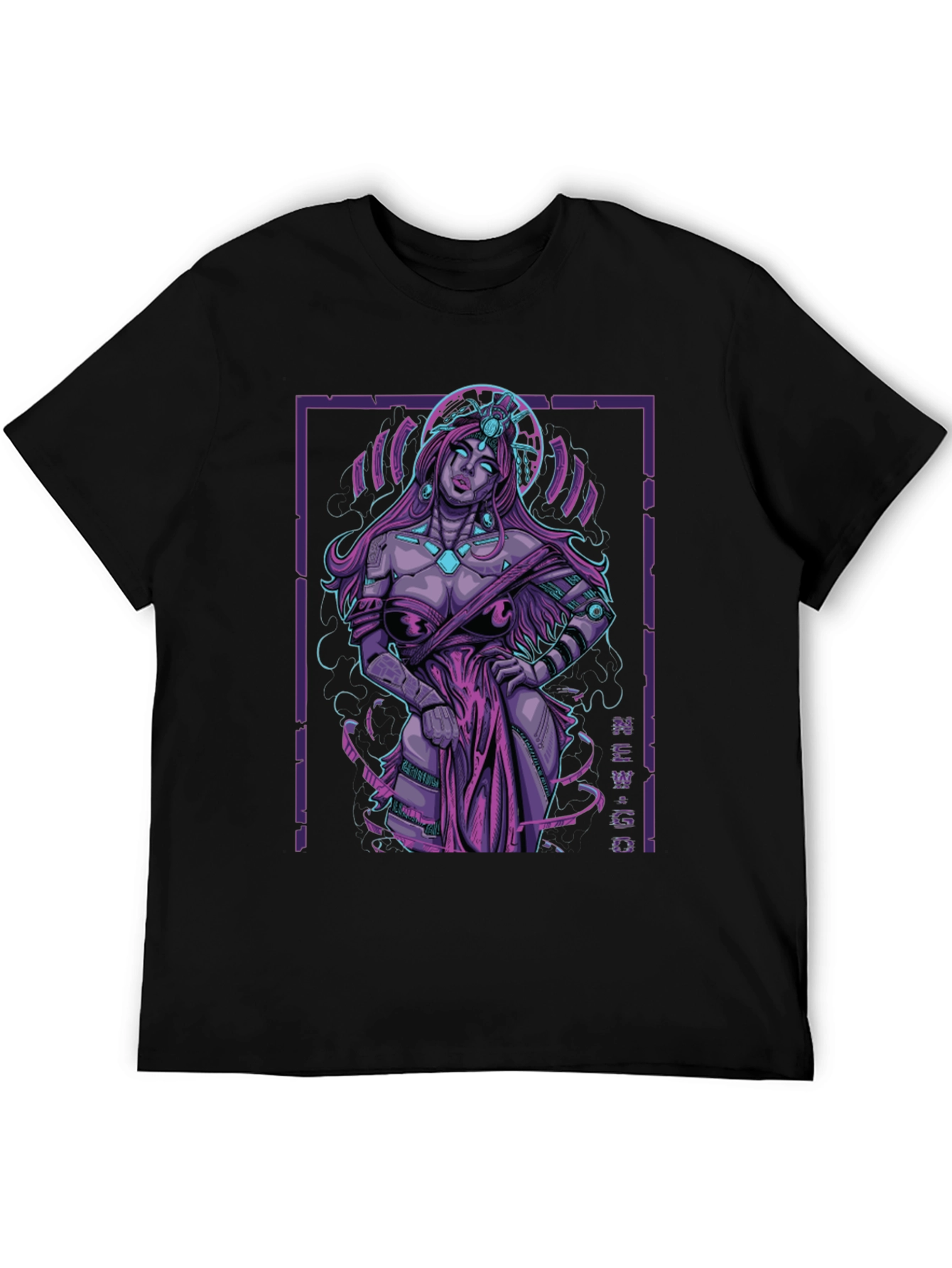 Cyberpunk Goddess Graphic Tee - Edgy Style
