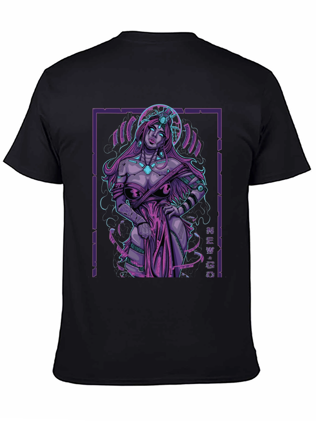 Cyberpunk Goddess Graphic Tee - Edgy Style