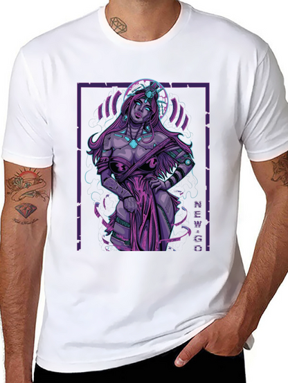 Cyberpunk Goddess Graphic Tee - Edgy Style