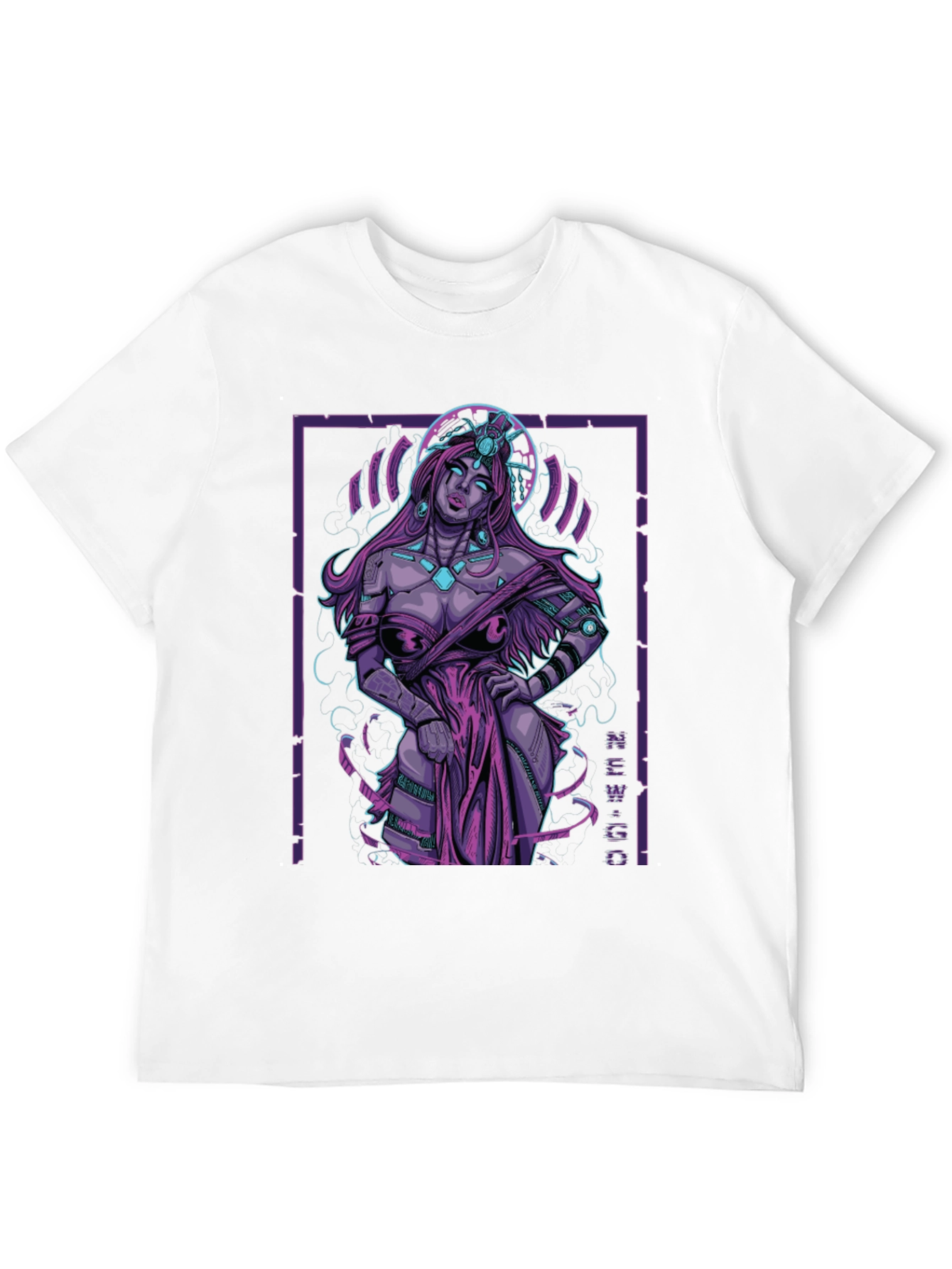 Cyberpunk Goddess Graphic Tee - Edgy Style