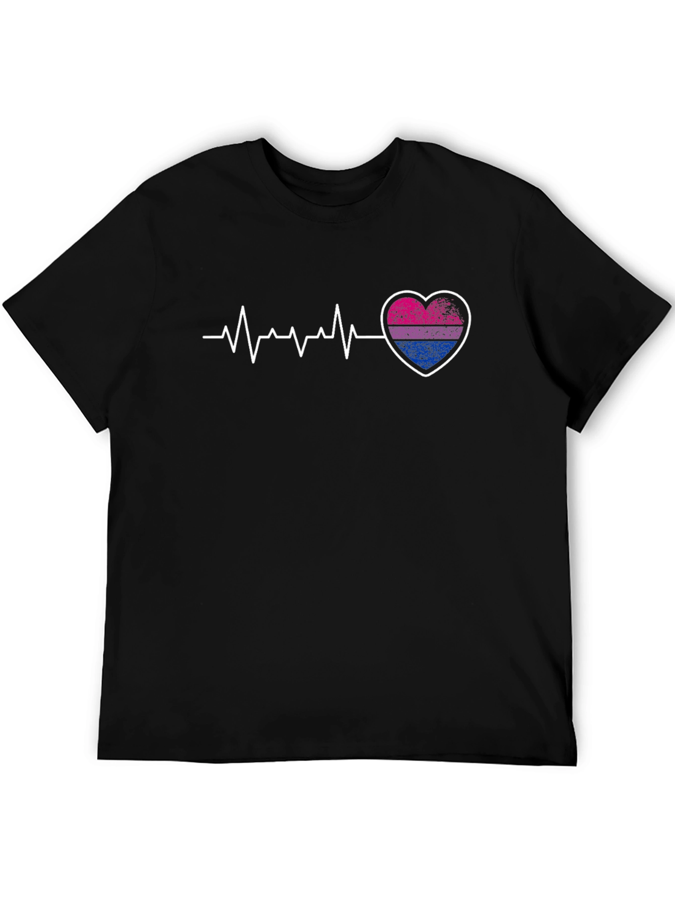 Bisexual Pride Heartbeat Graphic T-Shirt