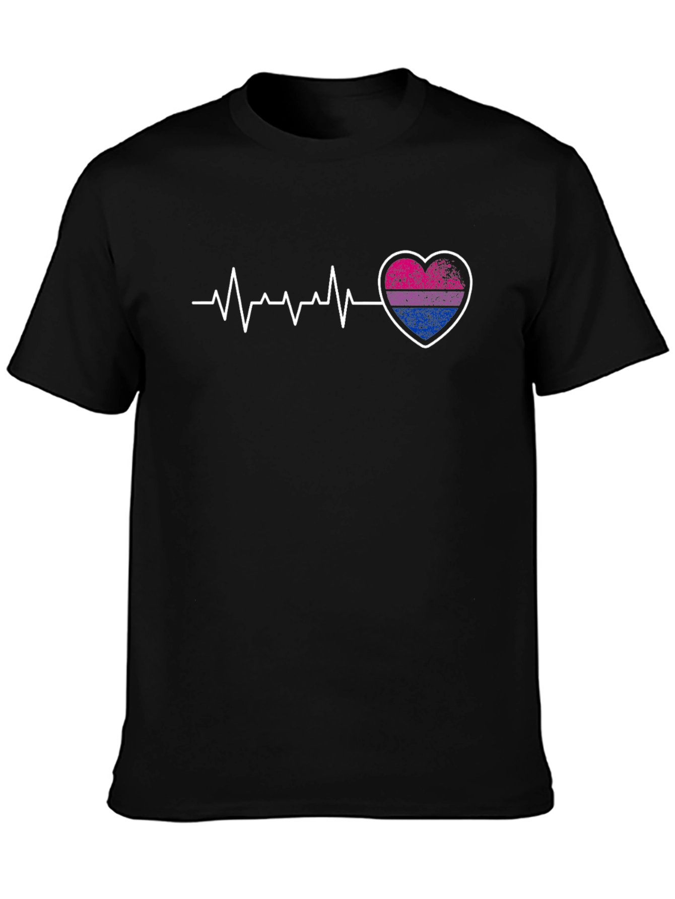 Bisexual Pride Heartbeat Graphic T-Shirt