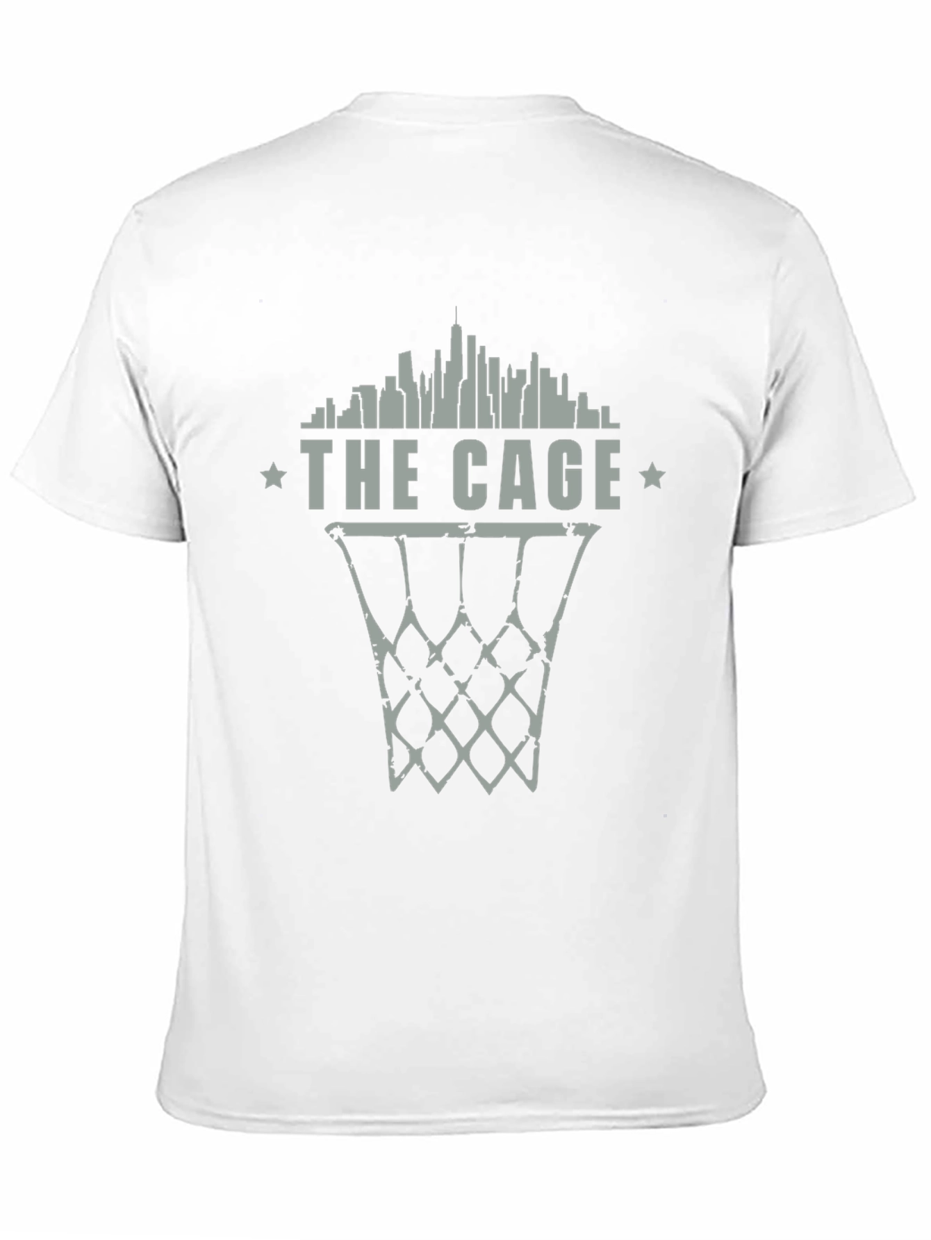 The Cage Basketball T-Shirt - City Skyline Design