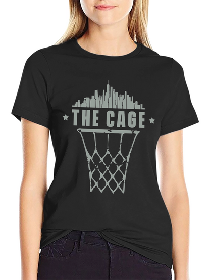 The Cage Basketball T-Shirt - City Skyline Design