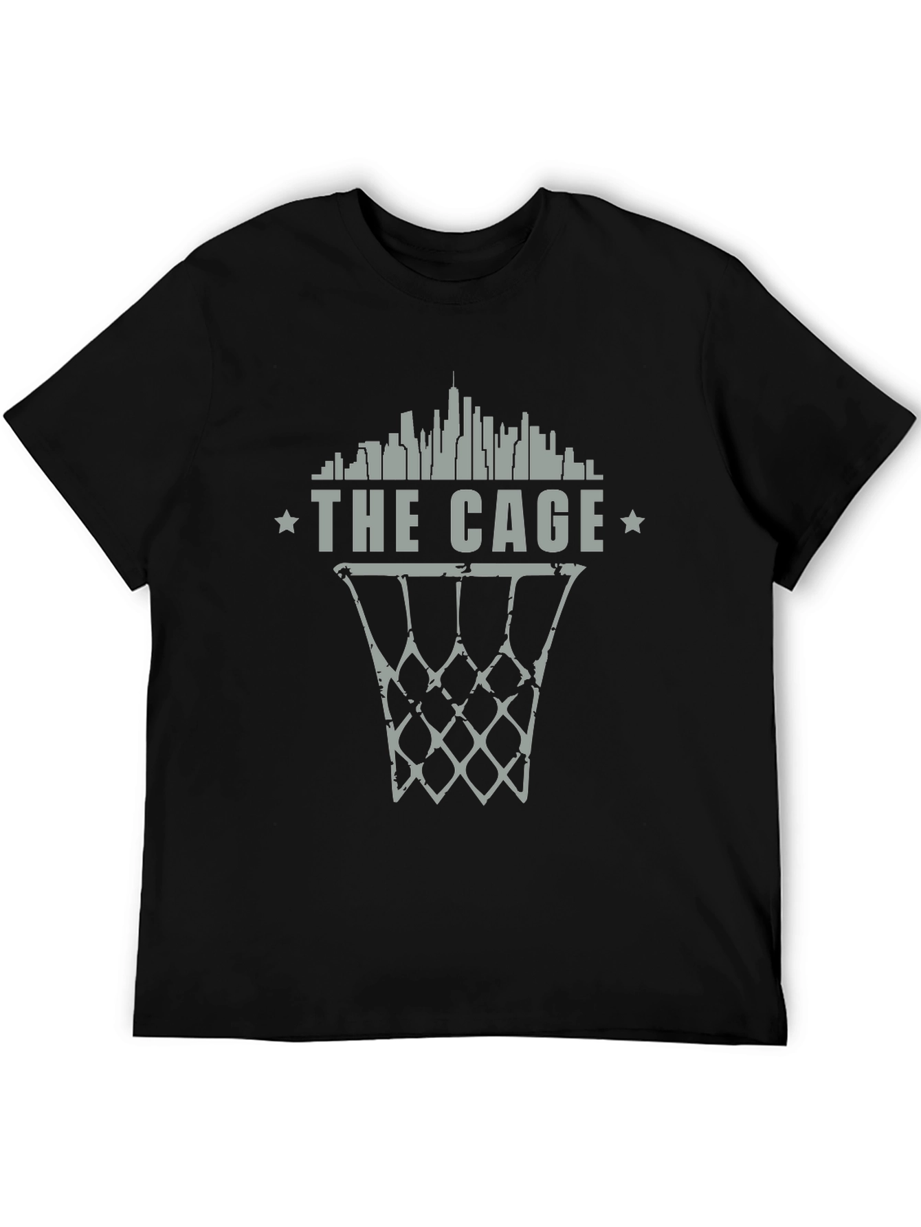 The Cage Basketball T-Shirt - City Skyline Design