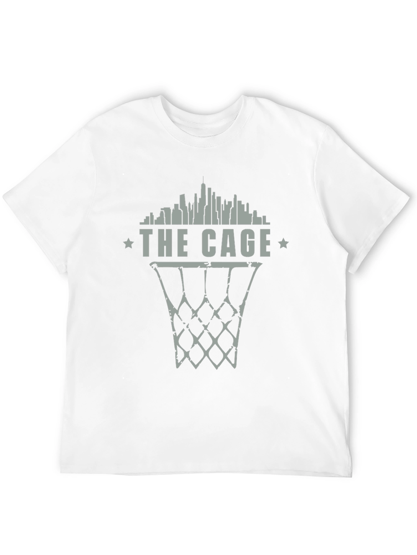 The Cage Basketball T-Shirt - City Skyline Design