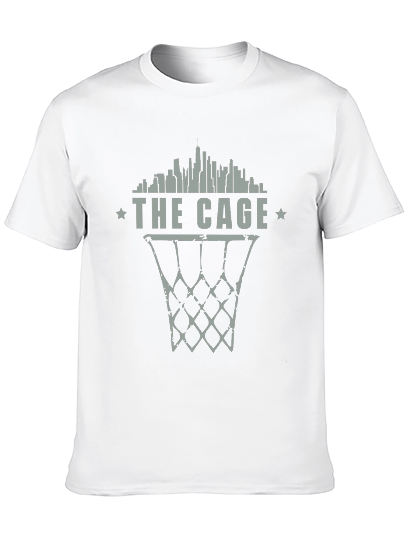 The Cage Basketball T-Shirt - City Skyline Design