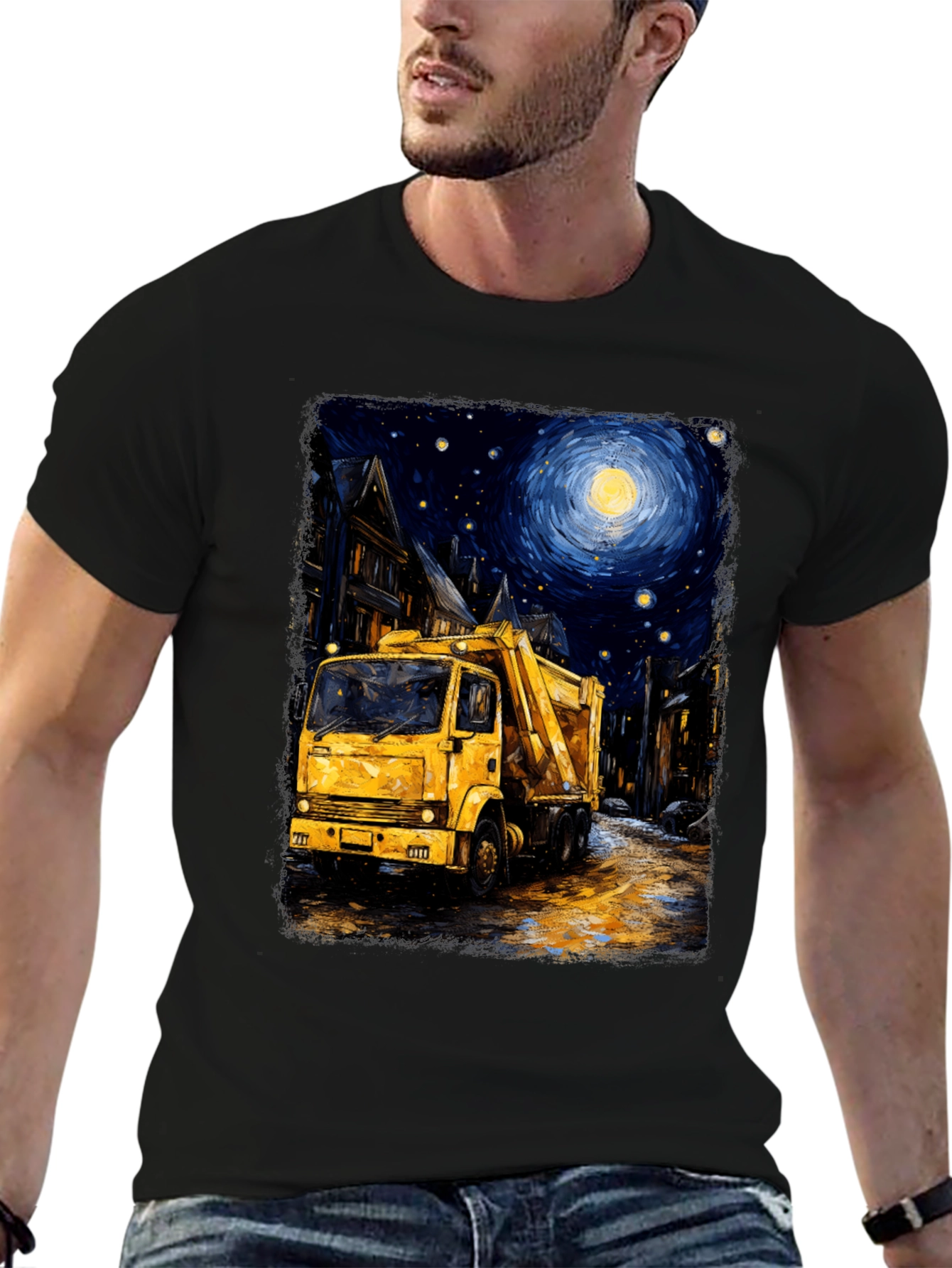 Starry Night Garbage Truck Tee