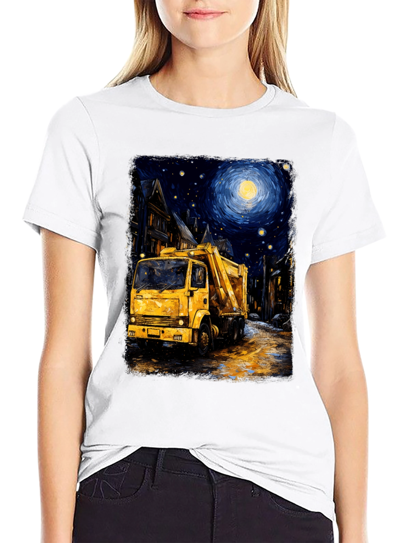 Starry Night Garbage Truck Tee