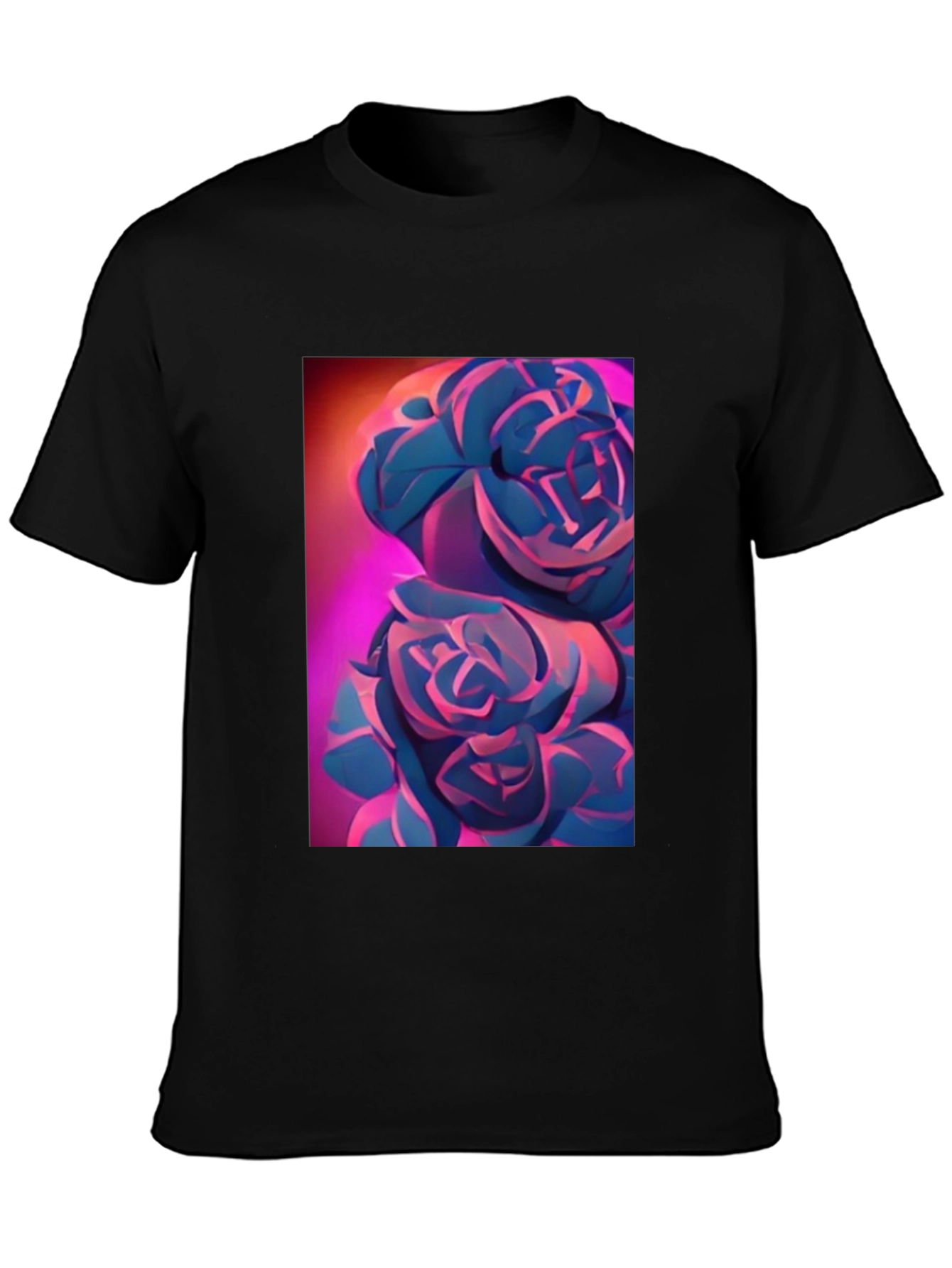 Modern Floral Graphic Tee - Artistic Rose Design
