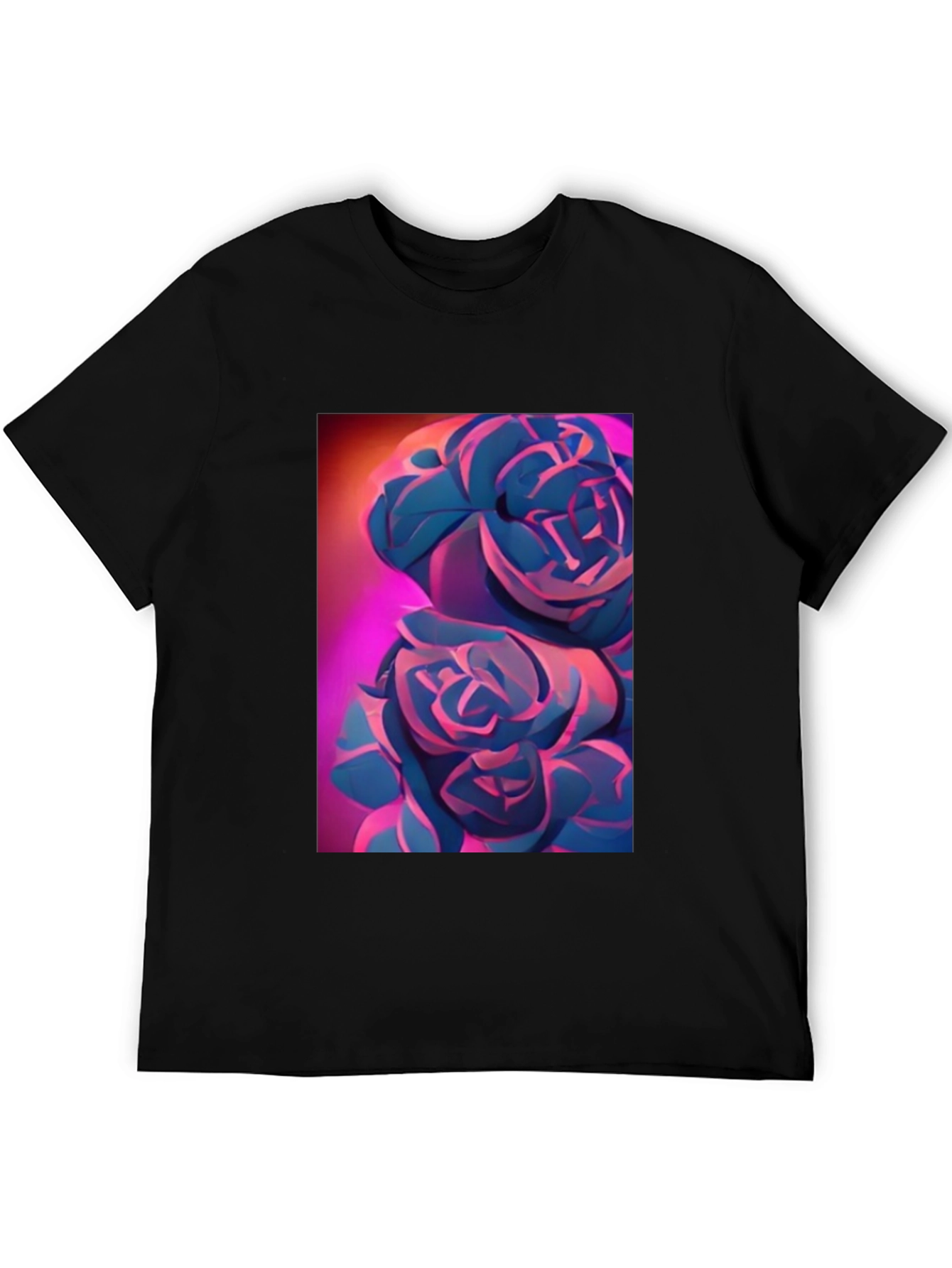 Modern Floral Graphic Tee - Artistic Rose Design