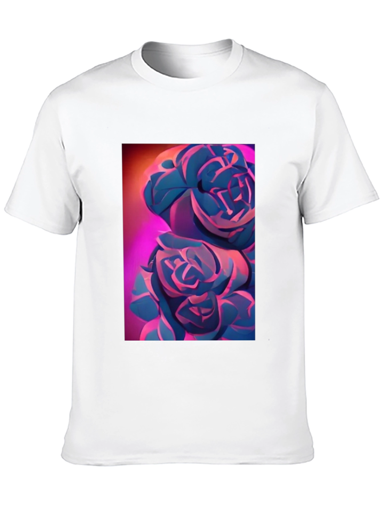 Modern Floral Graphic Tee - Artistic Rose Design