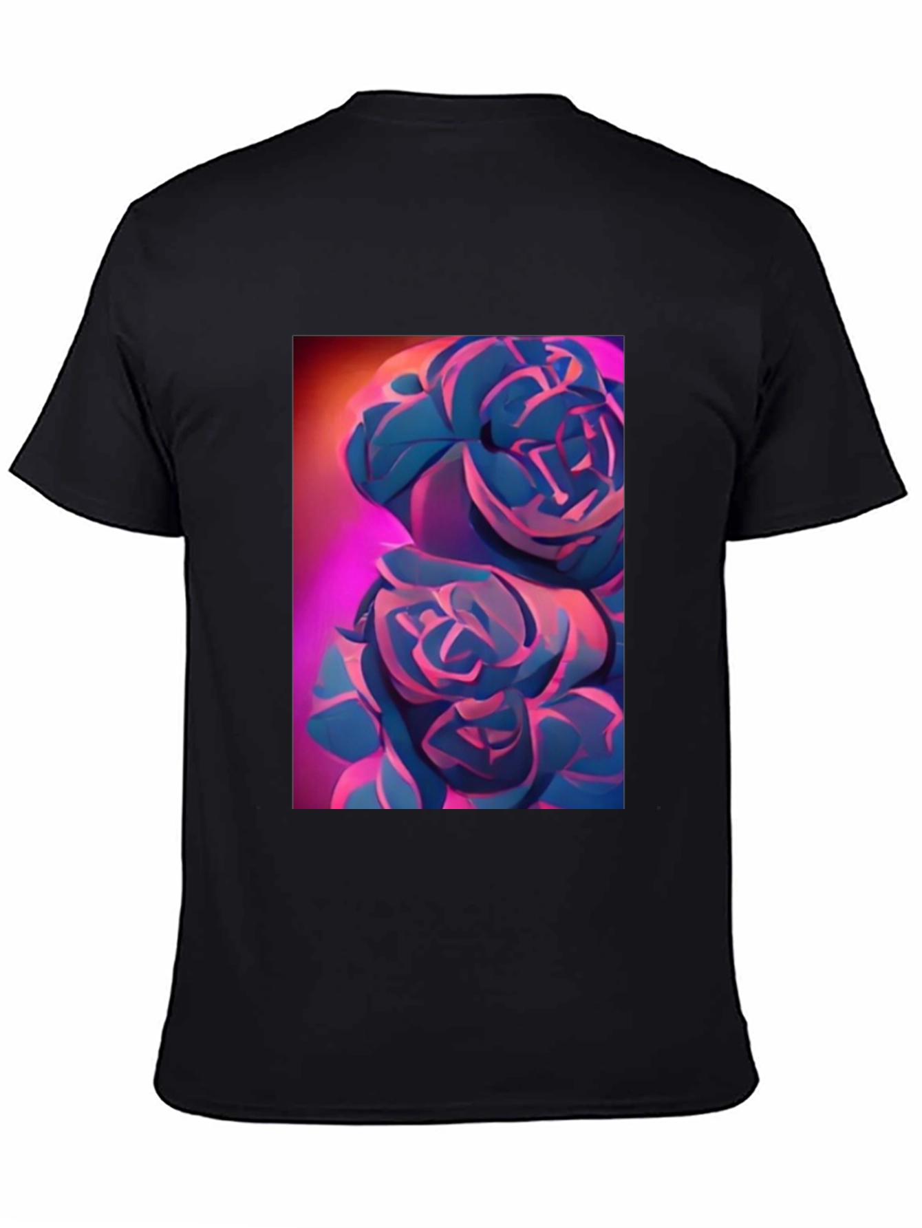 Modern Floral Graphic Tee - Artistic Rose Design