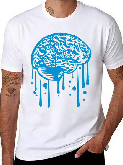 Brain Drip Graphic Tee - Cool Novelty Shirt