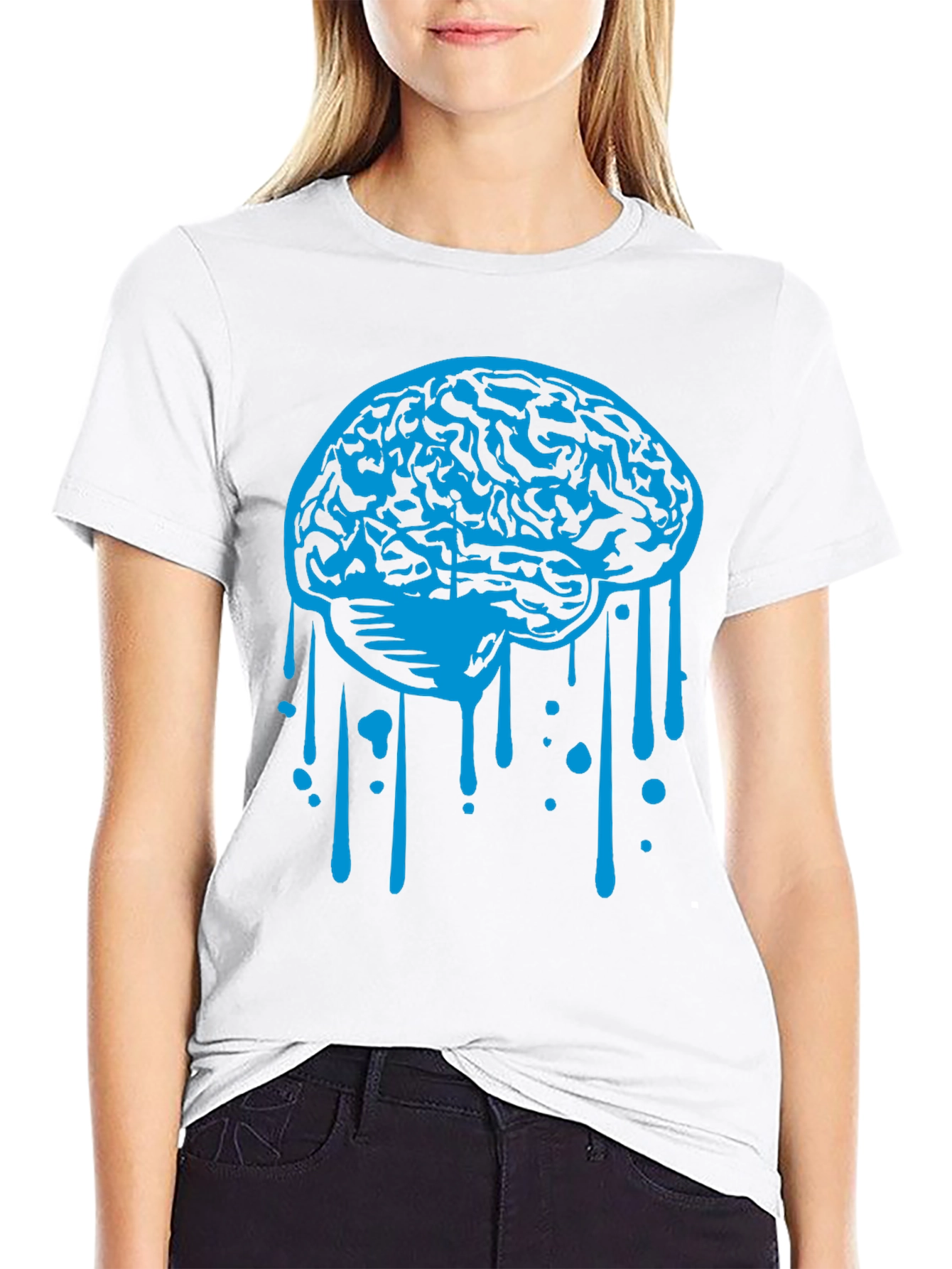 Brain Drip Graphic Tee - Cool Novelty Shirt