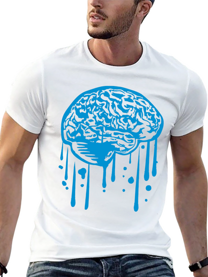 Brain Drip Graphic Tee - Cool Novelty Shirt