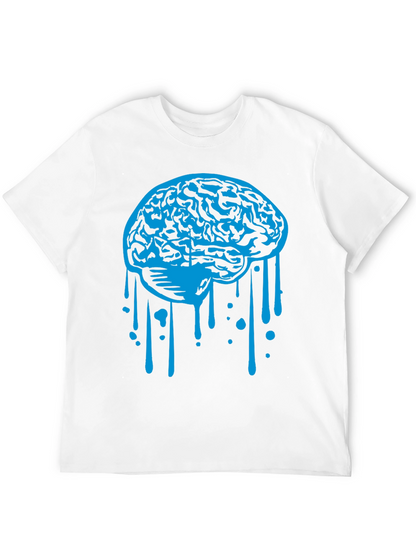 Brain Drip Graphic Tee - Cool Novelty Shirt