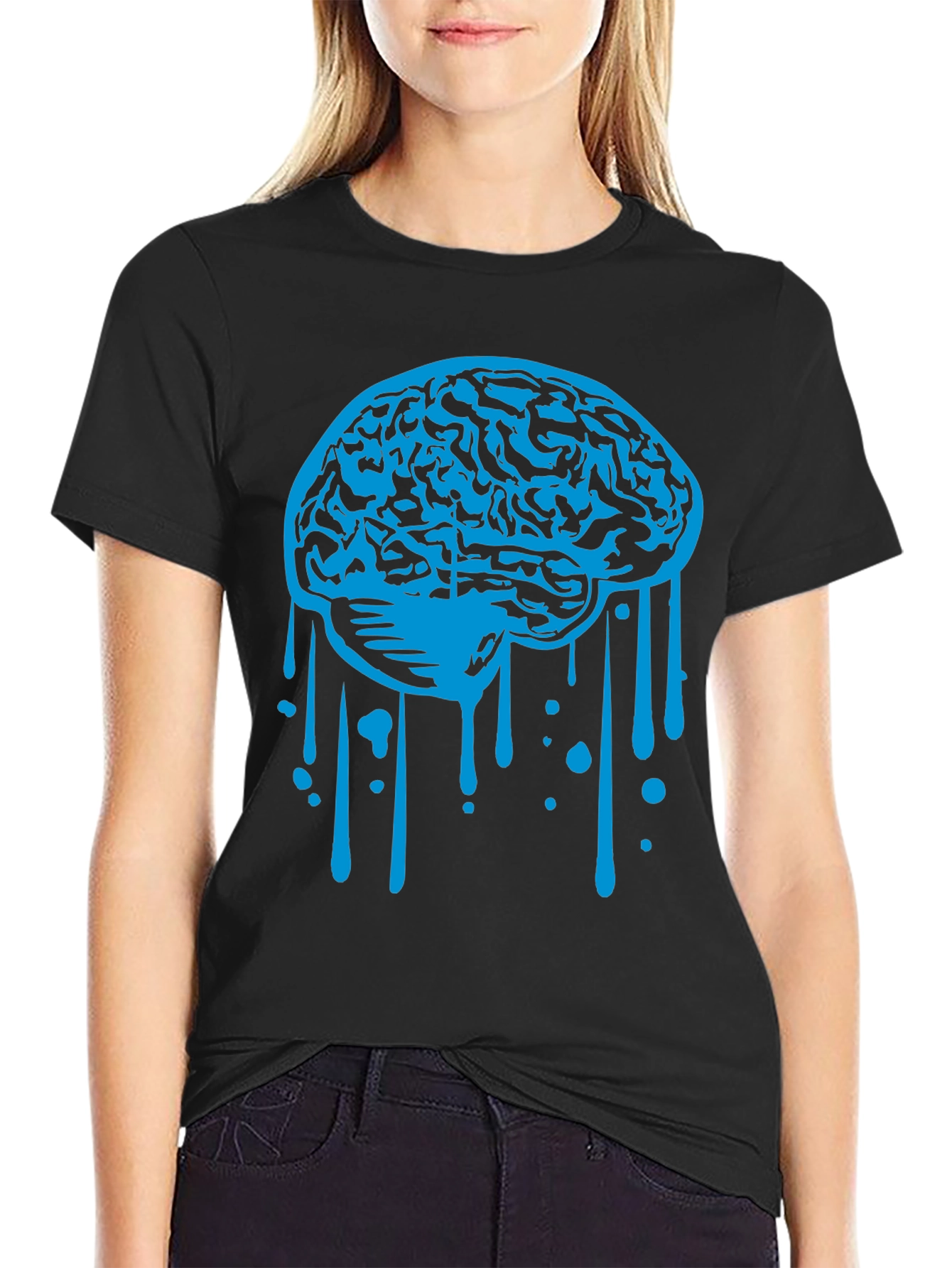 Brain Drip Graphic Tee - Cool Novelty Shirt