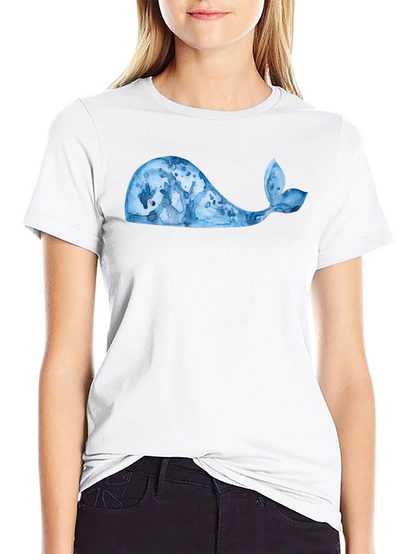 Whale Graphic Tee - Black Cotton Blend