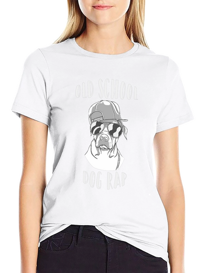 Old School Dog Rap T-Shirt Black