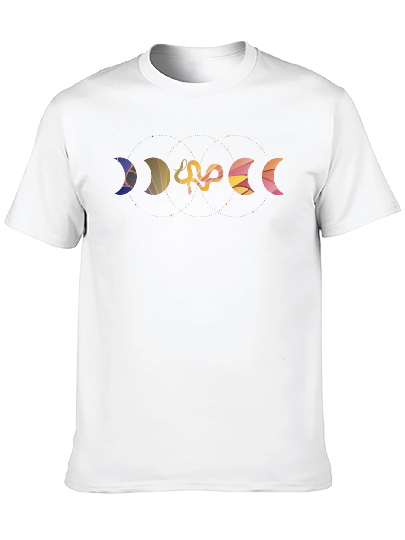 Moon Phases Snake Graphic Black Tee