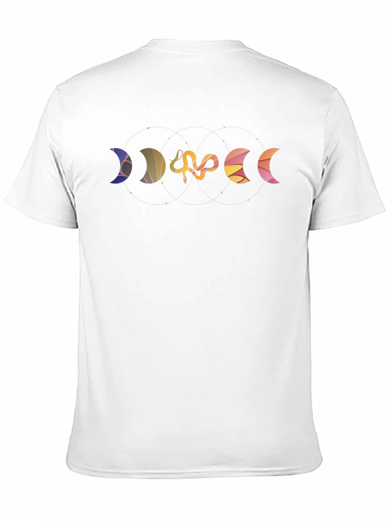 Moon Phases Snake Graphic Black Tee