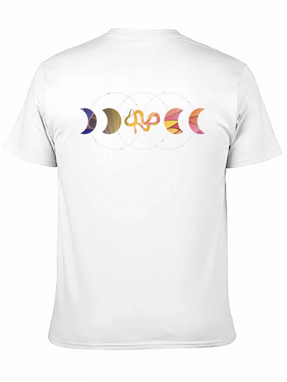 Moon Phases Snake Graphic Black Tee